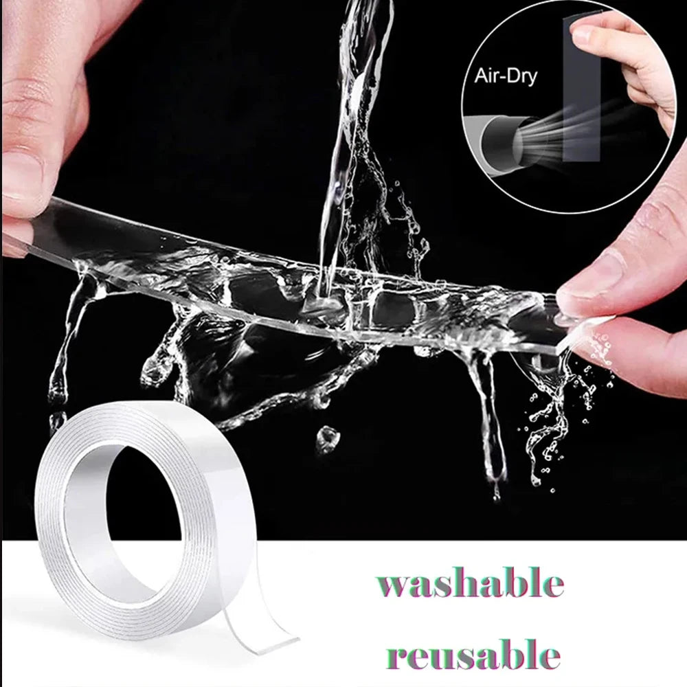 Reusable Nano Double-Sided Tape-Heavy Duty, Washable & No-Residue